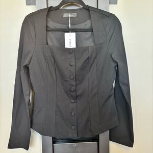 NWT Zesica Black Fitted Square Neck Blazer - size L​